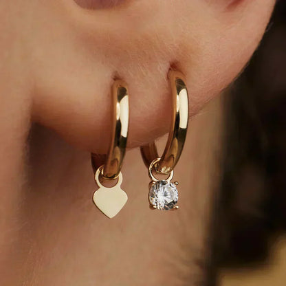 Celeste™ | Gold Stone Hoop Earrings